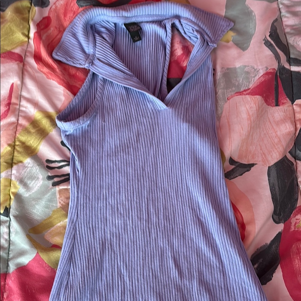 Wild Fable Ribbed Lavender Sleeveless Blouse